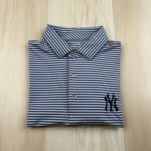 Vineyard Vines New York Yankees Polo Golf Shirt Performance Striped Mens Large